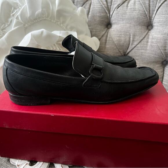 Salvatore Ferragamo Black Leather Loafers Shoes Men’s 10 main image 5